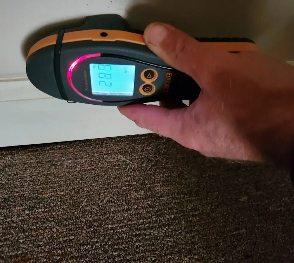 Moisture detection at baseboard during Burst Pipe Cleanup in Fort Rucker